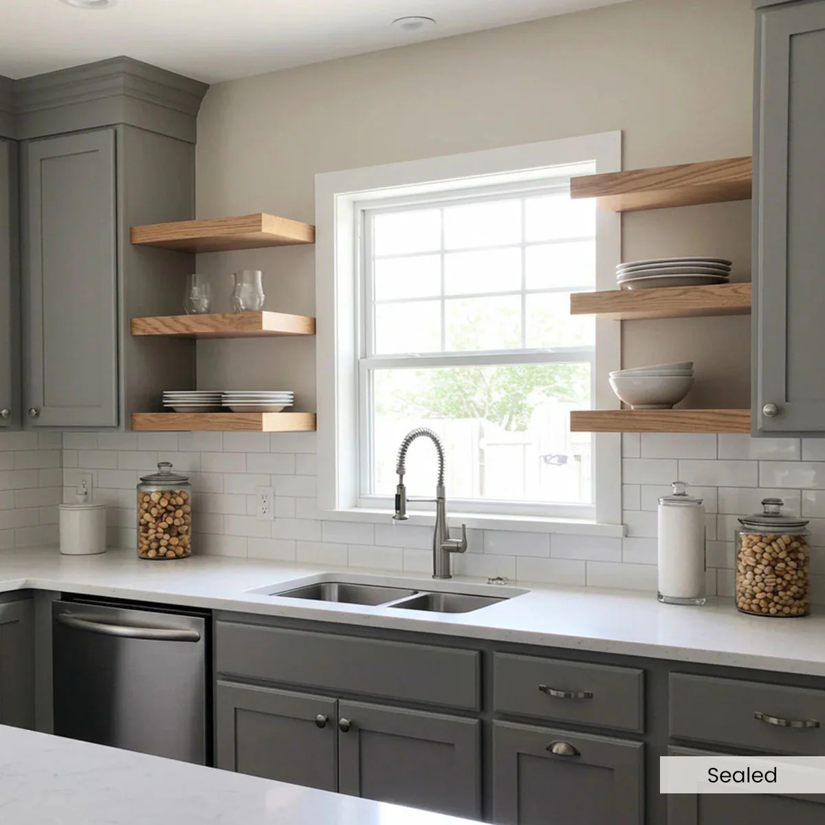 White Oak Floating Shelves - Image 13