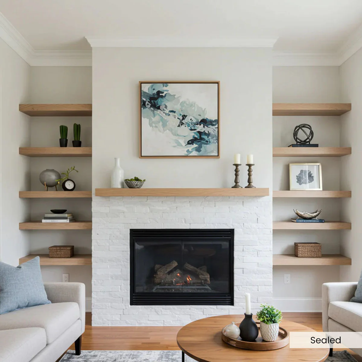 White Oak Floating Shelves - Image 8